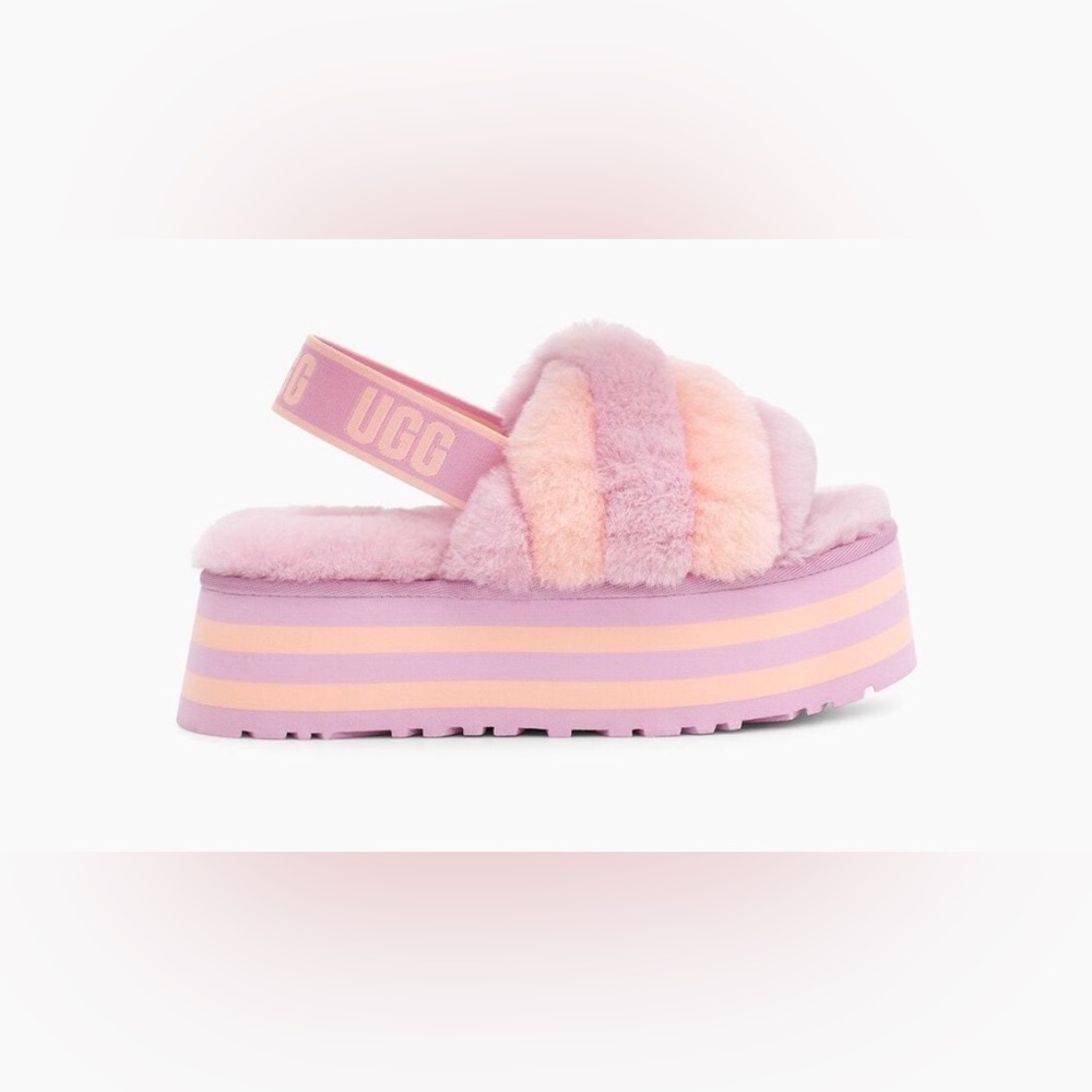 UGG Disco Platform Slipper Sandal (Pink and Purple)